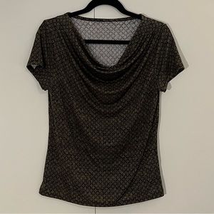 Stretchy cowl-neck blouse